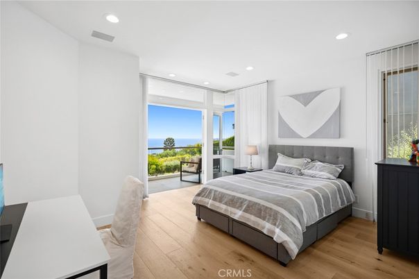 Bedroom, Interior, Recessed Lighting, Water, Wood Texture Flooring