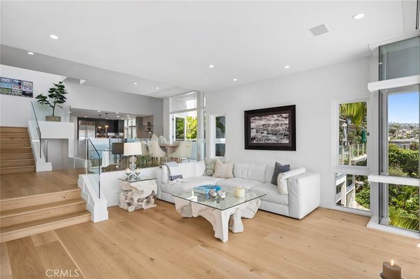 Interior, Kitchen, Living room, Recessed Lighting, Stainless Steel Appliances, Wood Texture Flooring