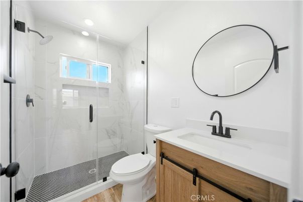Bathroom, Glass Shower, Interior, Marble Walls, Recessed Lighting
