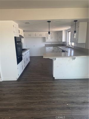 Interior, Kitchen, Pendant Lights, Wood Texture Flooring