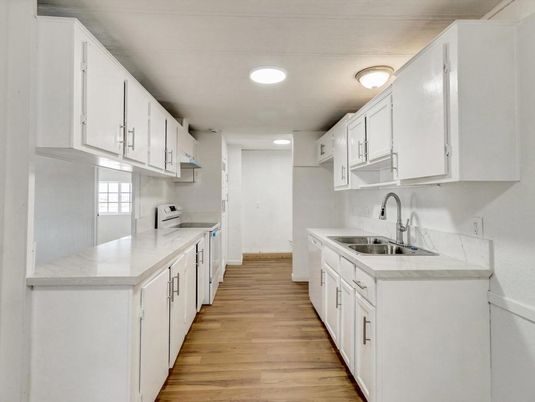 Interior, Kitchen, Recessed Lighting, Wood Texture Flooring