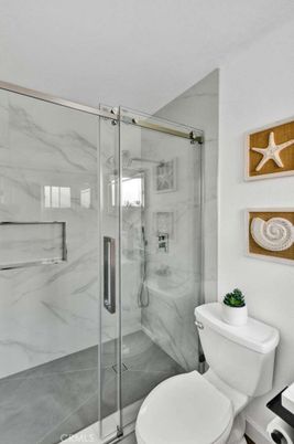 Bathroom, Glass Shower, Interior, Marble Walls