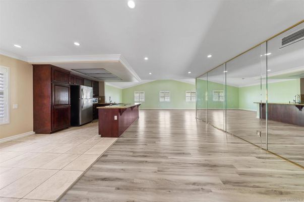 Interior, Kitchen, Recessed Lighting, Wood Texture Flooring