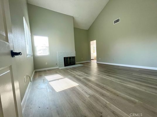 Empty room, Fireplace, Interior, Wood Texture Flooring