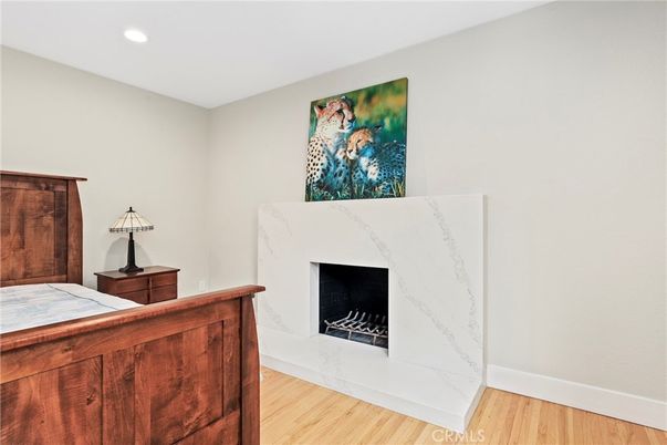 Fireplace, Interior, Recessed Lighting, Wood Texture Flooring