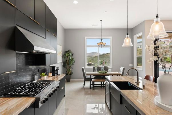 Dining room, Interior, Kitchen, Pendant Lights, Recessed Lighting