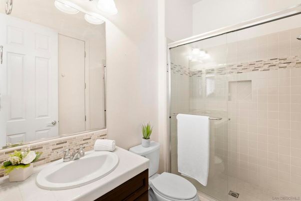 Bathroom, Glass Shower, Interior, Tile Countertops