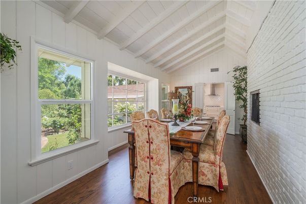 Dining room, Interior, Stone Walls, Wood Texture Flooring