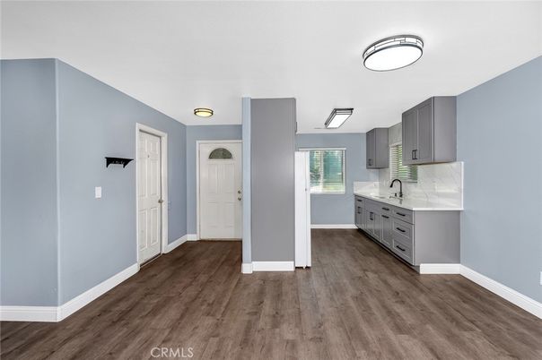 Interior, Kitchen, Marble Walls, Wood Texture Flooring