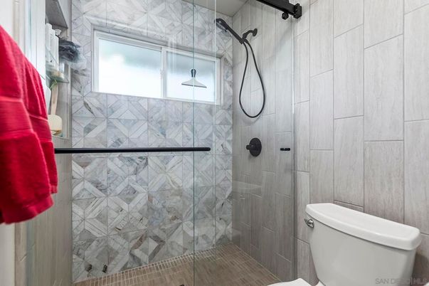 Bathroom, Glass Shower, Interior, Marble Walls