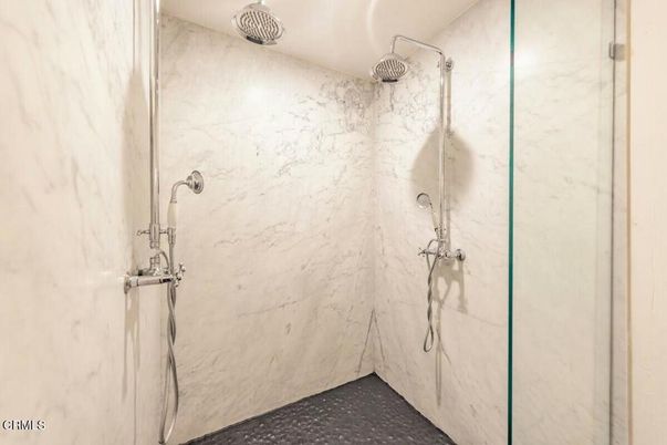Bathroom, Glass Shower, Interior, Marble Walls