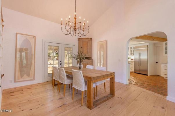 Chandelier, Dining room, Interior, Wood Texture Flooring