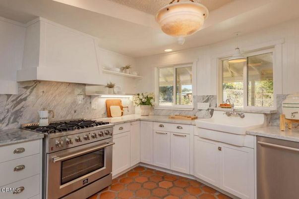 Interior, Kitchen, Marble Walls, Stainless Steel Appliances