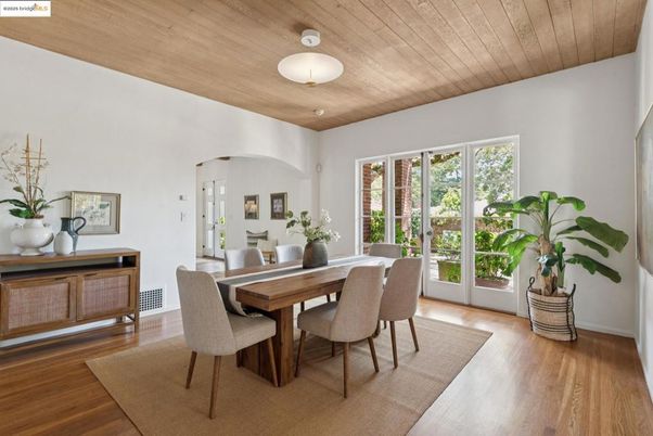 Dining room, Interior, Wooden Ceilings, Wood Texture Flooring