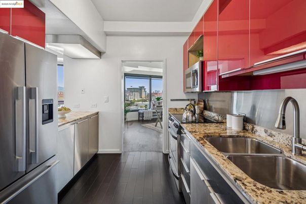 Interior, Kitchen, Stainless Steel Appliances, Wood Texture Flooring
