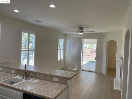 Bathroom, Interior, Recessed Lighting, Tile Countertops, Wood Texture Flooring