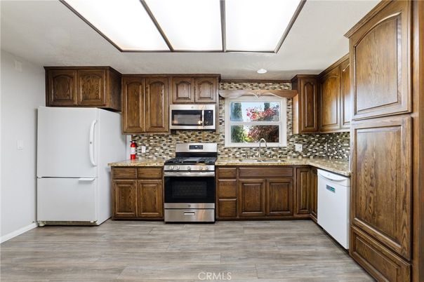 Interior, Kitchen, Stainless Steel Appliances, Wood Texture Flooring