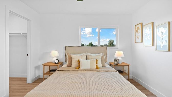 Bedroom, Interior, Wood Texture Flooring