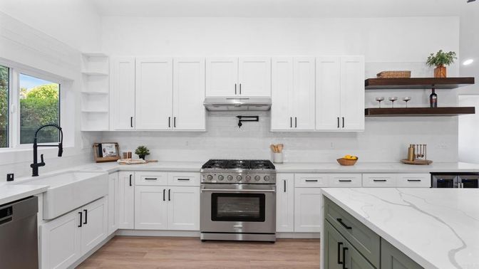 Interior, Kitchen, Stainless Steel Appliances, Wood Texture Flooring
