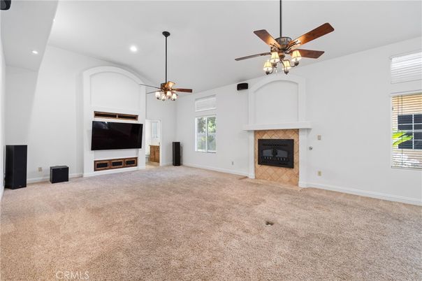 Empty room, Fireplace, Interior, Recessed Lighting
