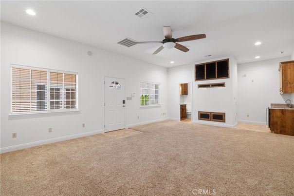 Empty room, Fireplace, Interior, Recessed Lighting
