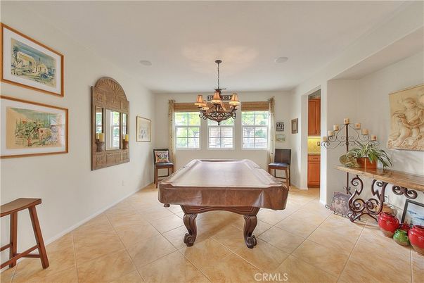 Billiard Table, Chandelier, Game Room, Interior