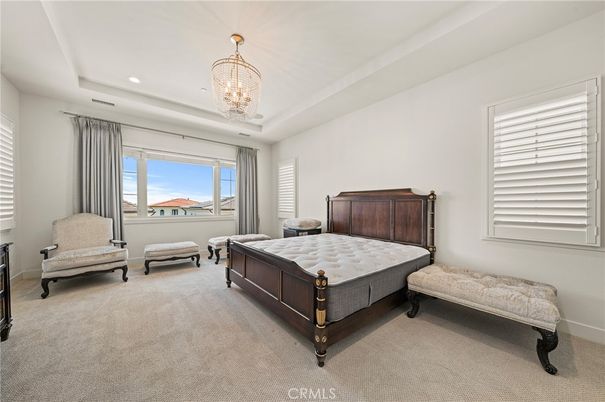 Bedroom, Chandelier, Interior, Recessed Lighting