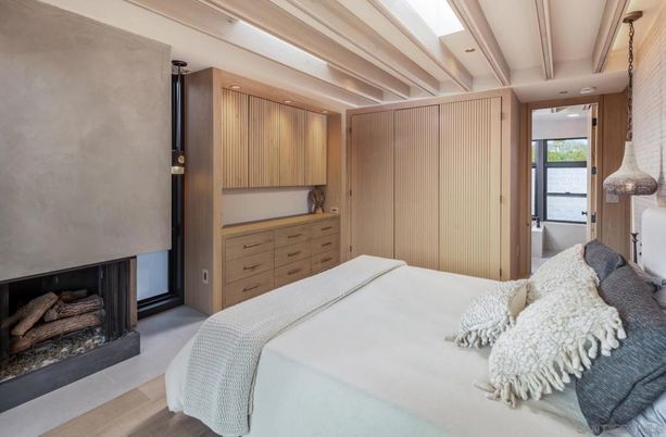 Bedroom, Fireplace, Interior, Recessed Lighting