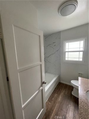 Bathroom, Interior, Marble Walls, Wood Texture Flooring