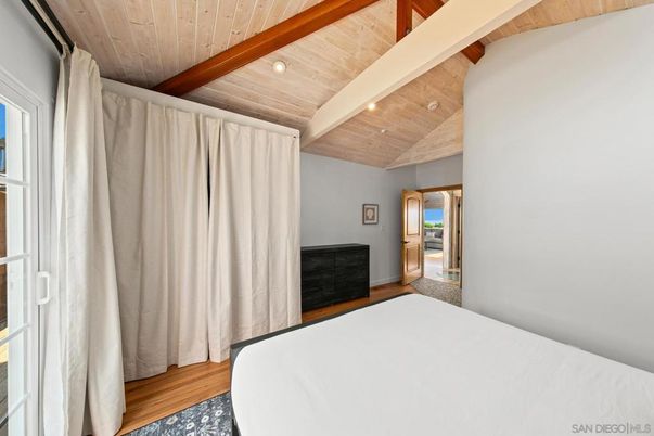 Bedroom, Interior, Recessed Lighting, Wooden Beams, Wooden Ceilings, Wood Texture Flooring