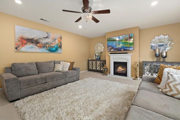 Fireplace, Interior, Living room, Recessed Lighting