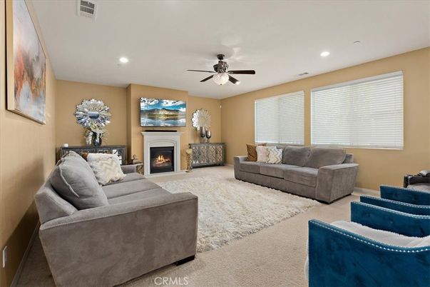 Fireplace, Interior, Living room, Recessed Lighting
