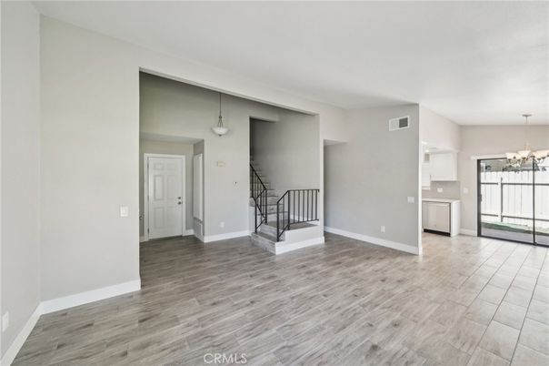 Chandelier, Empty room, Interior, Pendant Lights, Wood Texture Flooring