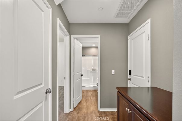 Bathroom, Interior, Recessed Lighting, Wood Texture Flooring