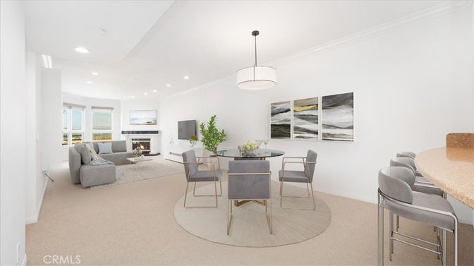 Dining room, Fireplace, Interior, Living room, Pendant Lights, Recessed Lighting