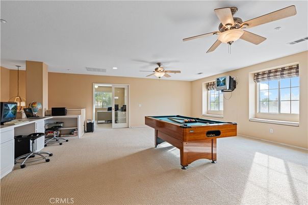 Billiard Table, Game Room, Home Office, Interior, Recessed Lighting