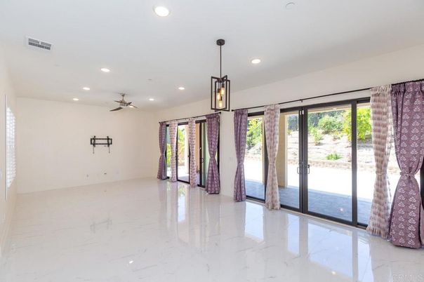 Empty room, Interior, Marble, Pendant Lights, Recessed Lighting