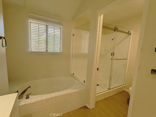 Bathroom, Glass Shower, Interior, Wood Texture Flooring