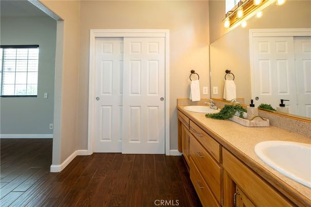 Bathroom, Dual Sink Vanities, Interior, Wood Texture Flooring
