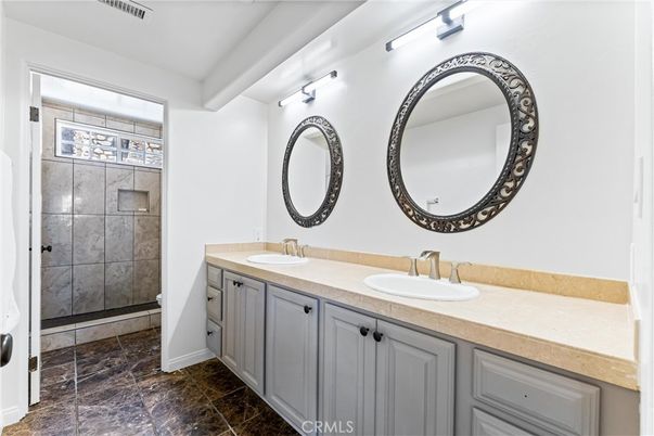 Bathroom, Dual Sink Vanities, Glass Shower, Interior