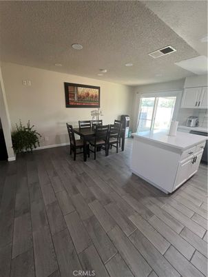 Dining room, Interior, Kitchen, Recessed Lighting, Wood Texture Flooring