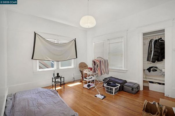Bedroom, Interior, Pendant Lights, Wood Texture Flooring