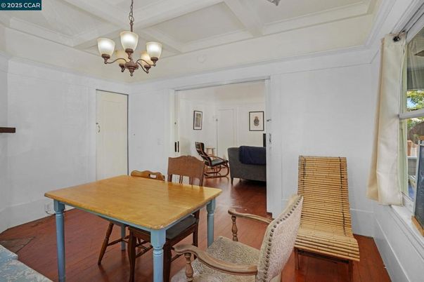 Chandelier, Dining room, Interior, Wood Texture Flooring