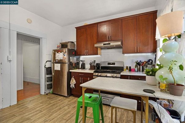Interior, Kitchen, Stainless Steel Appliances, Wood Texture Flooring