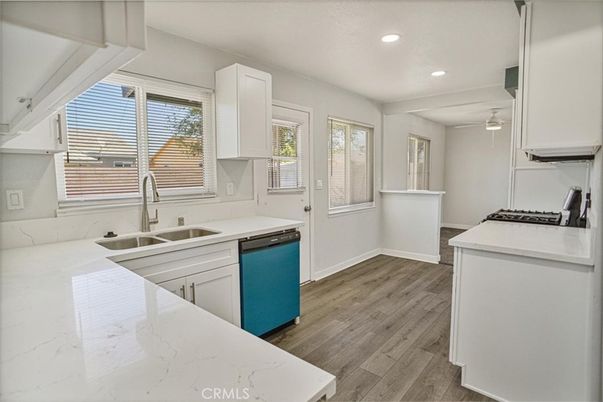 Interior, Kitchen, Recessed Lighting, Wood Texture Flooring