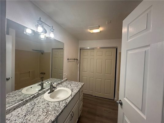 Bathroom, Dual Sink Vanities, Interior, Wood Texture Flooring