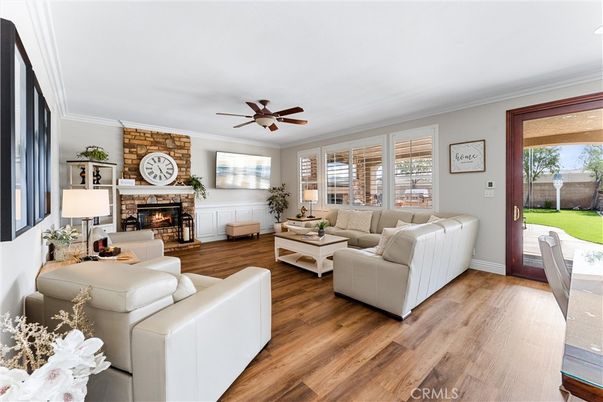 Fireplace, Interior, Living room, Stone Walls, Wood Texture Flooring