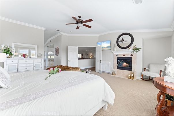 Bedroom, Fireplace, Interior