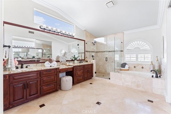 Bathroom, Dual Sink Vanities, Glass Shower, Interior