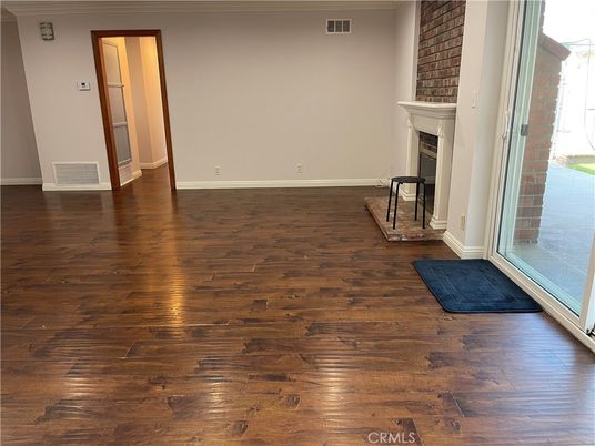 Empty room, Fireplace, Interior, Wood Texture Flooring